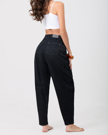 Jean Barrel tiro alto negro envejecido