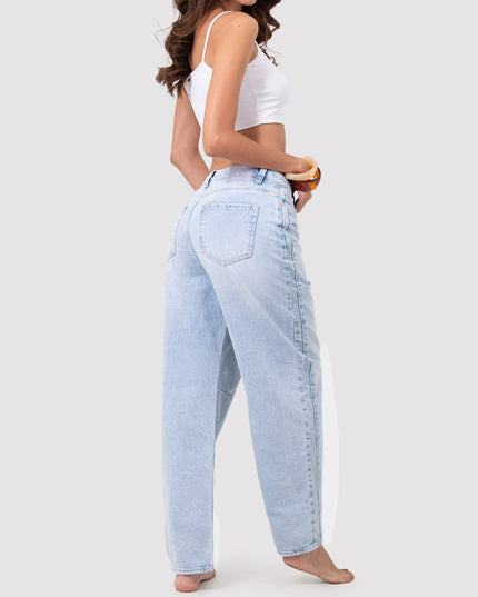 Jean fit Baggy claro con cortes laterales