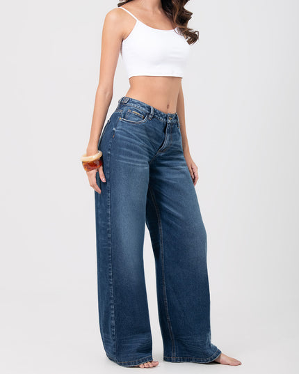 Jean Palazzo tiro alto con cintura ajustable