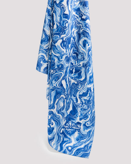 Jean Wide leg tiro alto con pañoleta azul