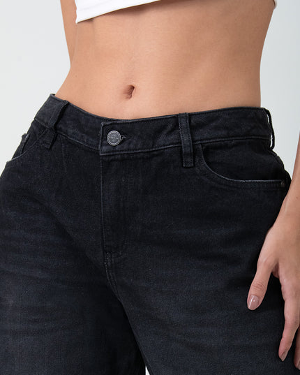 Jean Wide leg tiro medio oscuro