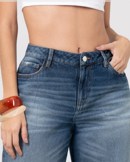 Jean Wide Leg de tiro alto con lavado degradado