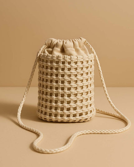 Bolso Bucket Tejido natural