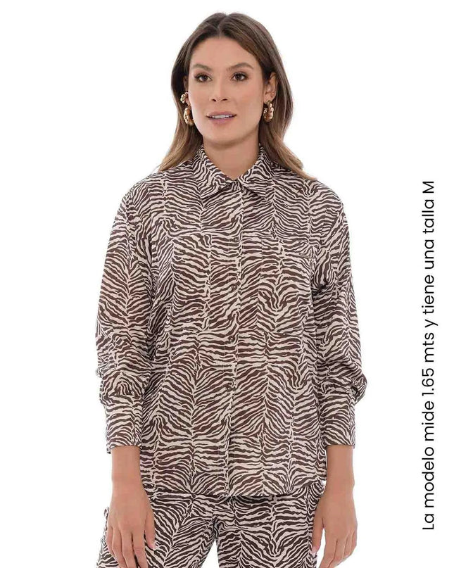 Camisa estampada animal print