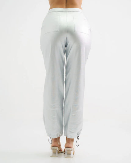 Pantalón parachute metalizado
