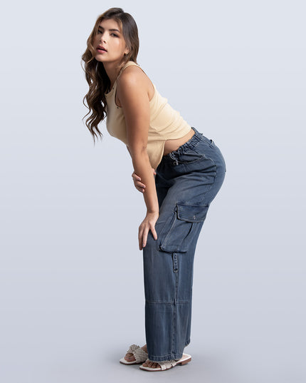 Pantalon cargo medio