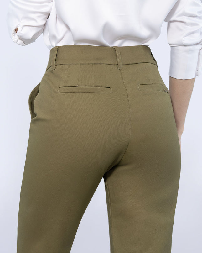 Pantalon formal verde oliva
