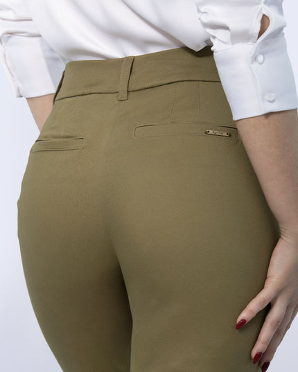 Pantalon formal verde oliva