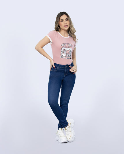 Camiseta Rosa manga corta