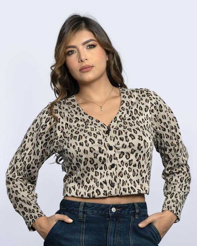 Buso Estampado animal print manga larga