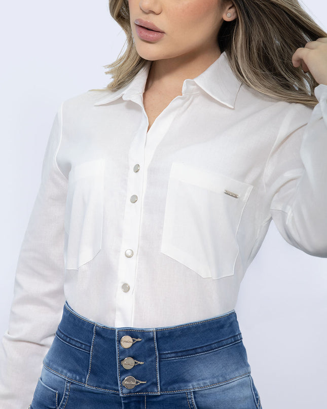 Camisa Natural manga larga