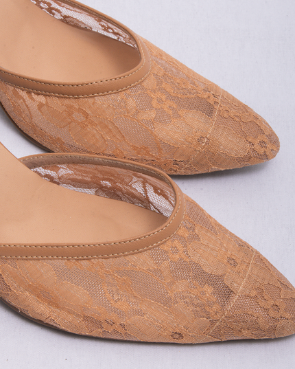 Stilettos mocca con encaje
