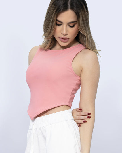 Croptop Coral manga sisa
