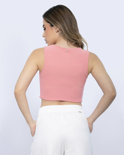 Croptop Coral manga sisa