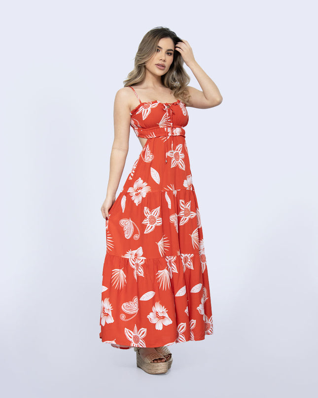 Vestido estampado naranja