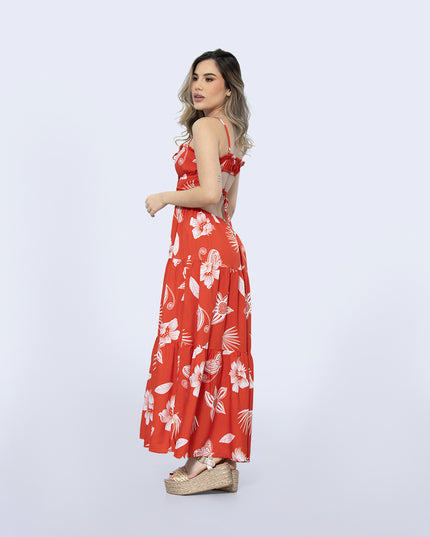 Vestido estampado naranja