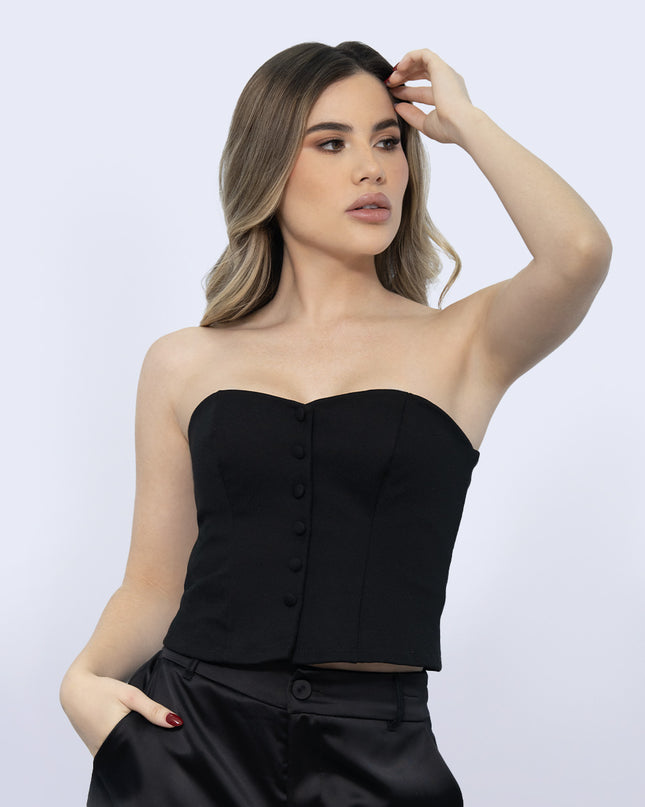 Blusa Strapless negro