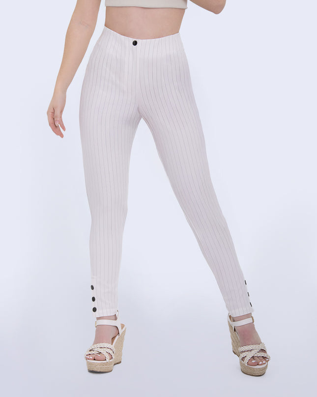 Pantalon a rayas natural