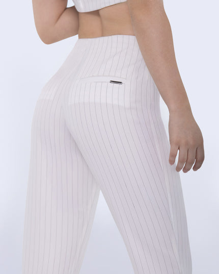 Pantalon a rayas natural