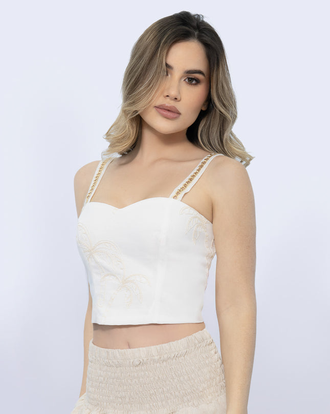 Blusa Natural bordada