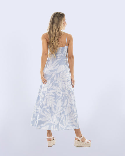 Vestido azul claro estampado