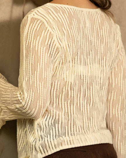 Blusa manga larga beige