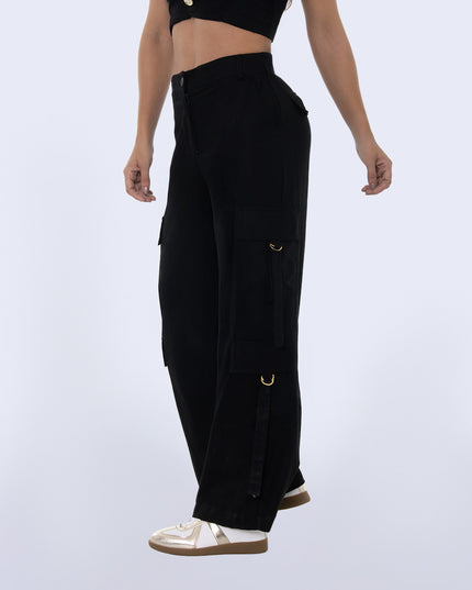 Pantalon negro tiro alto