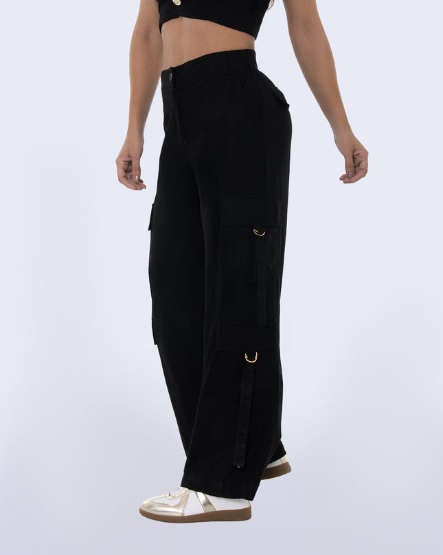 Pantalon negro tiro alto