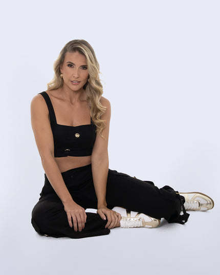Pantalon negro tiro alto