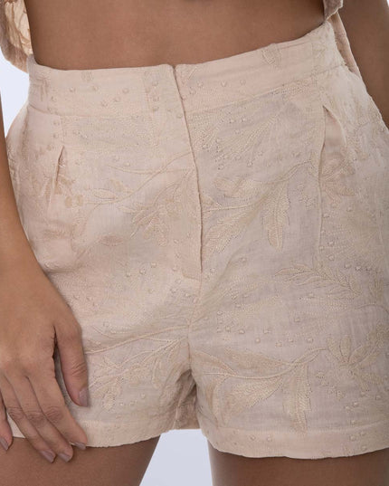 Short  Beige tiro alto