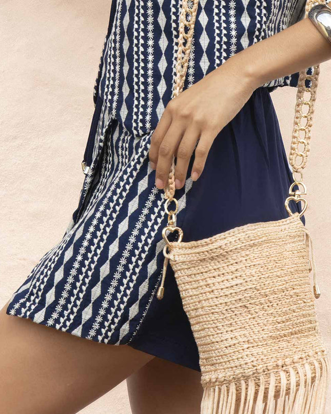 Falda short azul oscuro