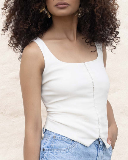 Blusa Blanca larga manga sisa