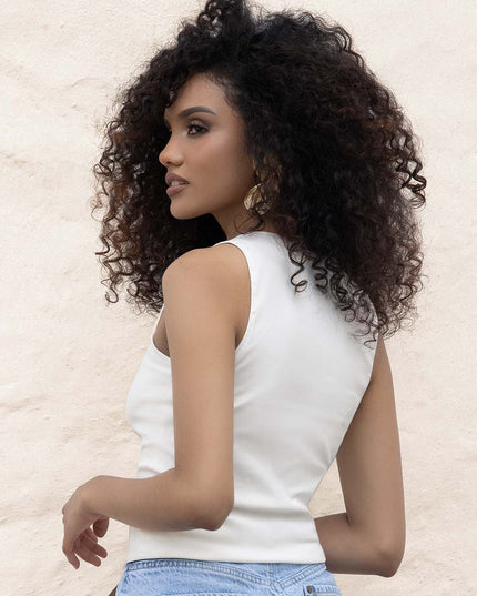 Blusa Blanca larga manga sisa