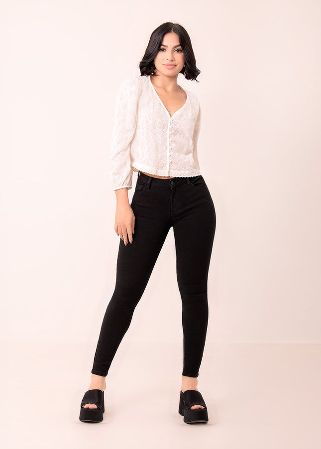 Blusa avena manga tres cuartos