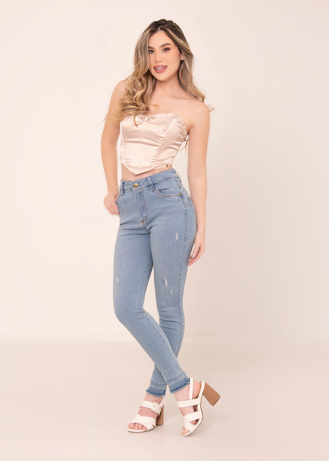 Corset satinado champagne