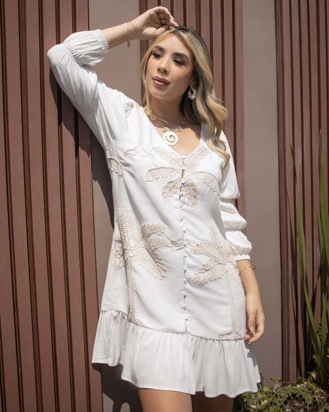 vestido corto natural con bolero