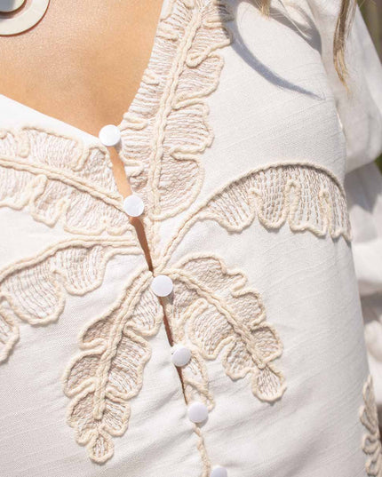 vestido corto natural con bolero