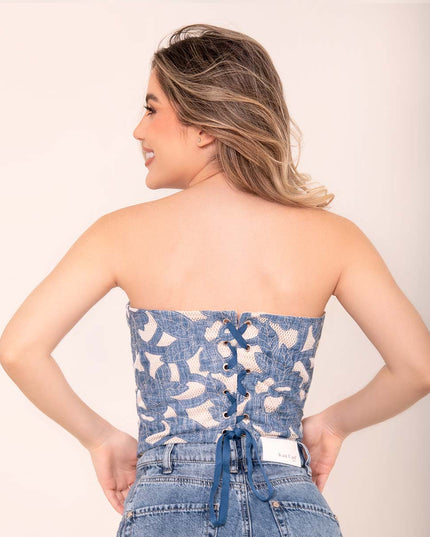 Corset Denim Floral