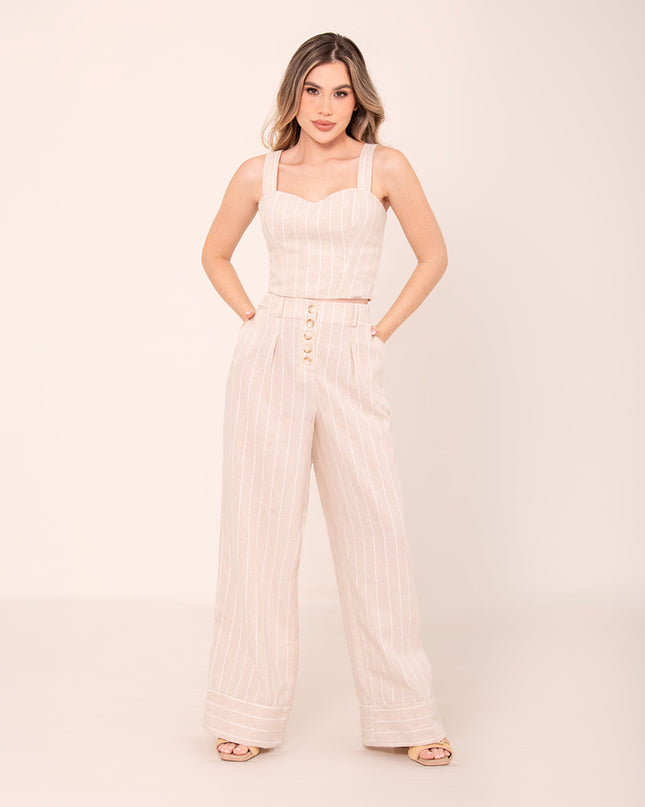 Set Beige en rayas