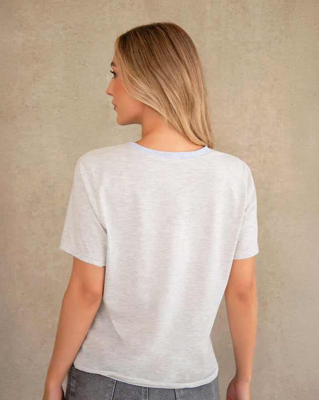 Camiseta Estampada Gris claro