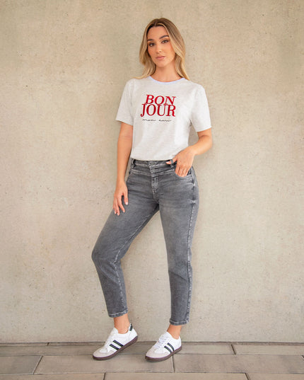 Camiseta Estampada Gris claro