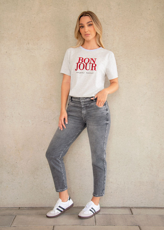 Camiseta Estampada Gris claro