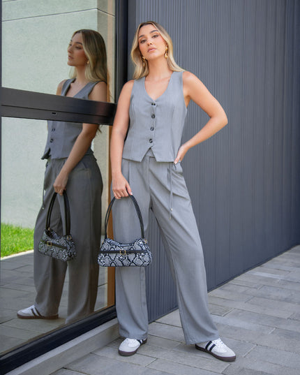 Conjunto sastre gris dos piezas