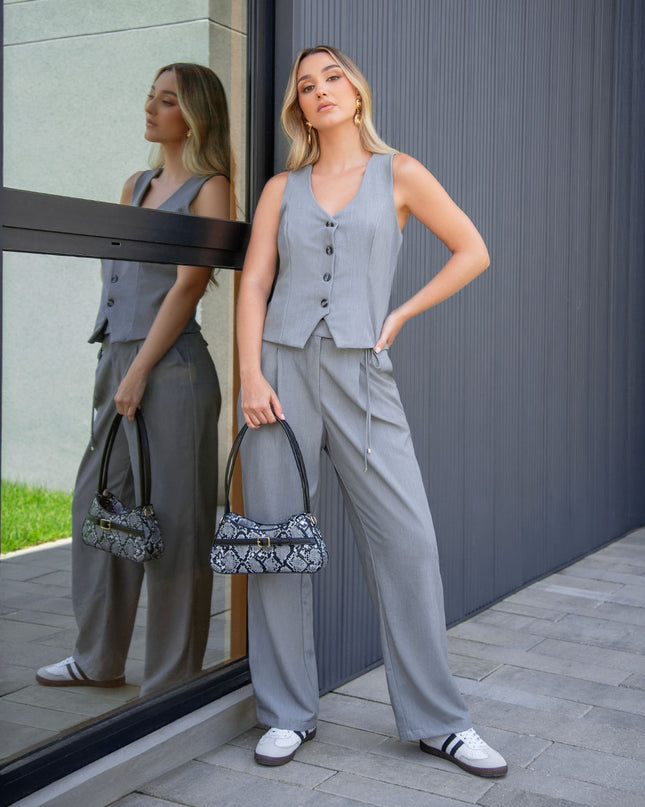 Conjunto sastre gris dos piezas
