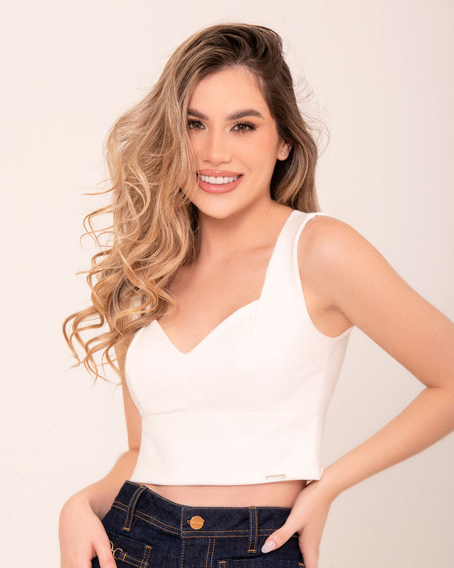 Croptop Natural manga sisa