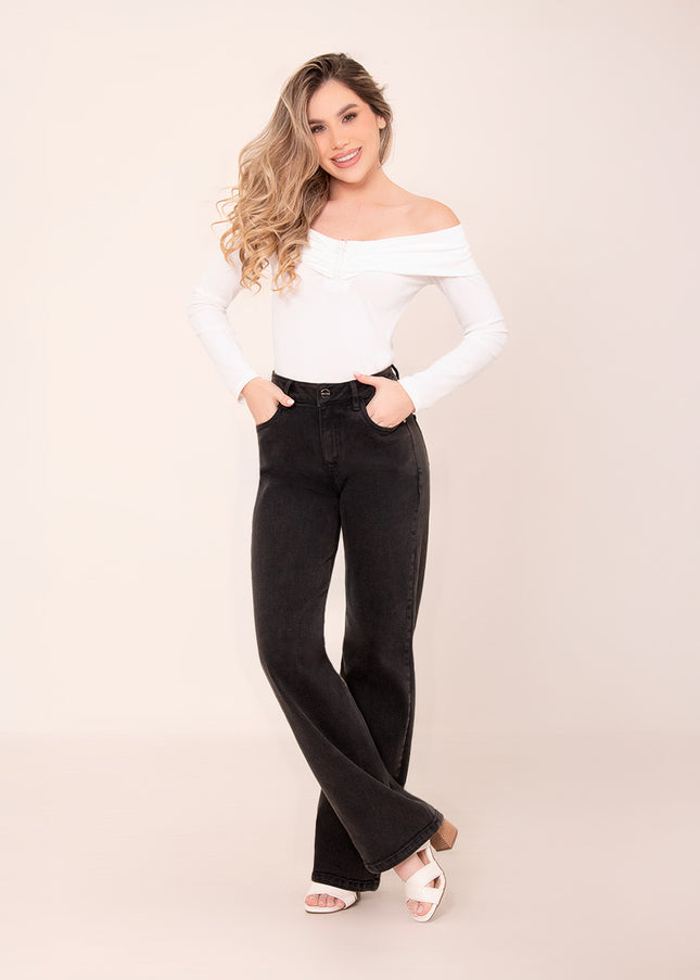 Blusa escote bardot natural