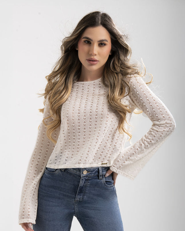 Blusa Manga larga beige