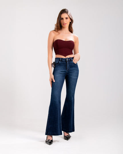 Croptop Strapless vinotinto