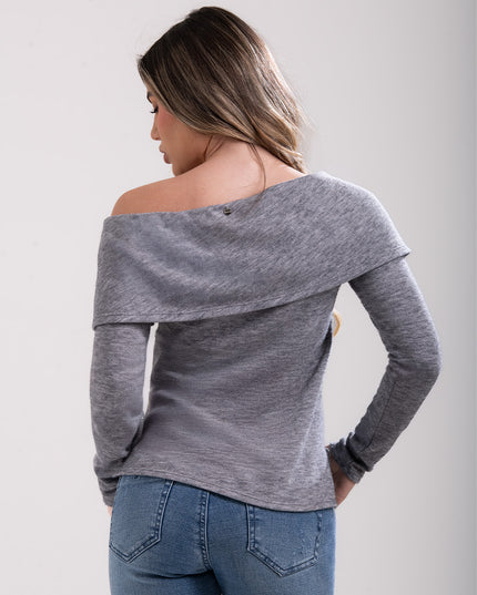Buso Gris escote bardot.