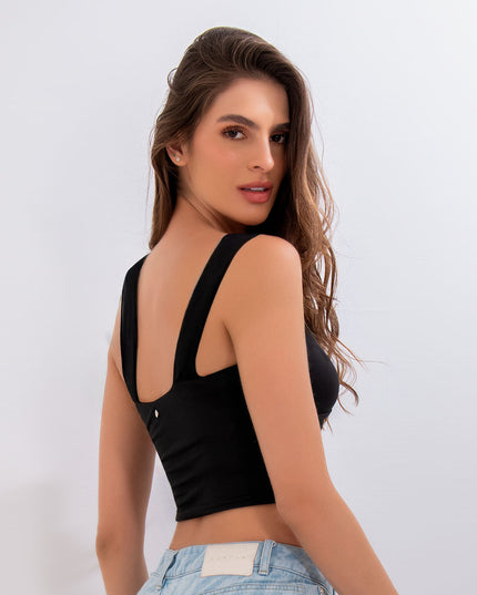 Croptop Negro tipo Halter